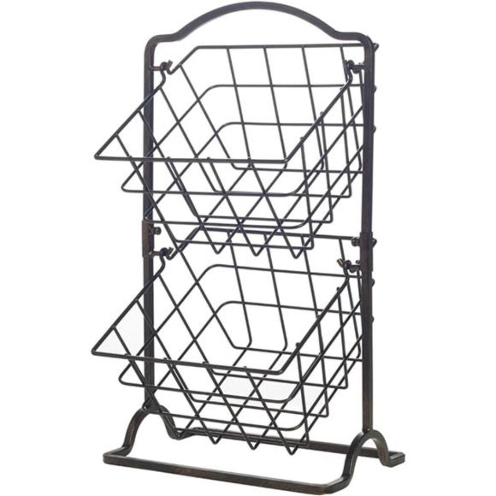 2 Tier Hanging Basket, Antique Black